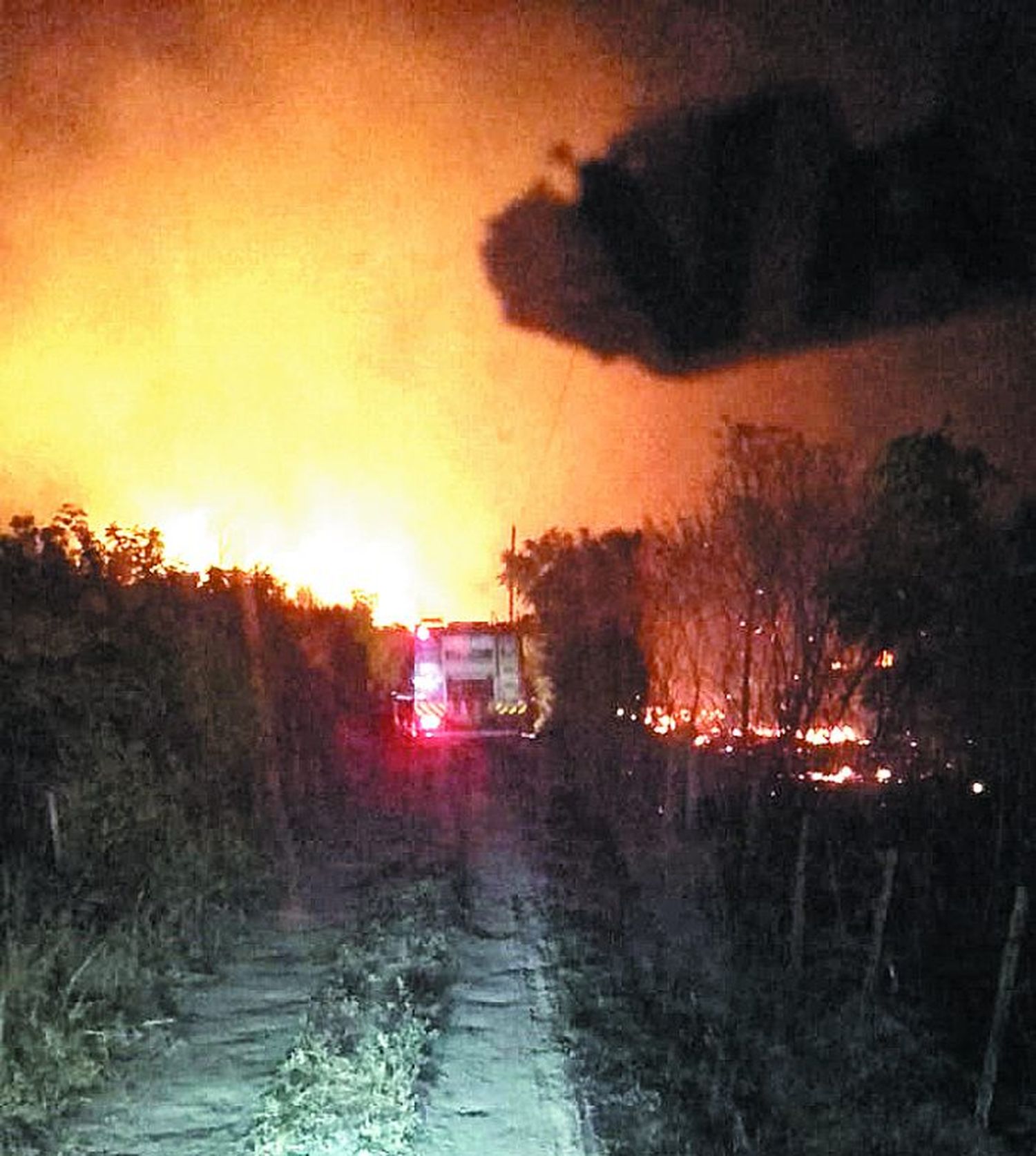 Intenso combate para evitar que el fuego alcance a las viviendas en Pirané