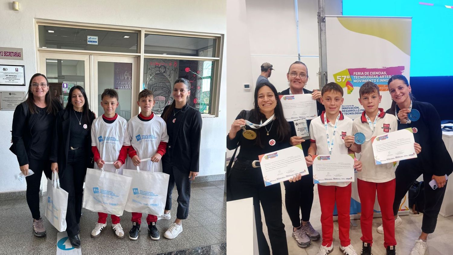 Alumnos y docentes de Brinkmann y Las Varillas celebraron su distinción en la instancia provincial de la Feria de Ciencias. Desde hoy representan a Córdoba en la etapa nacional que se realizará hasta este viernes en Posadas