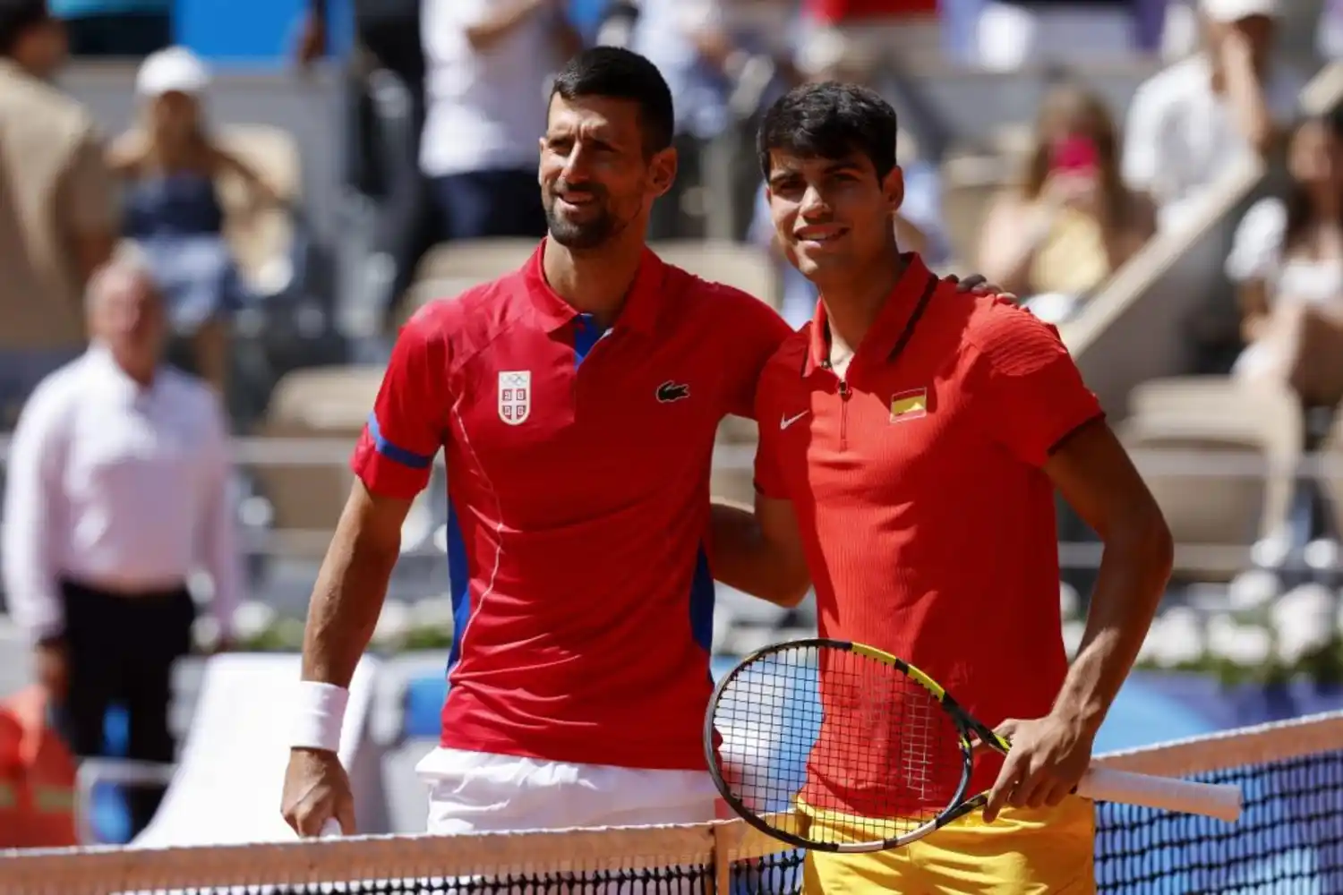 Finalistas. Novak Djokovic (oro) y Carlos Alcaraz (plata)