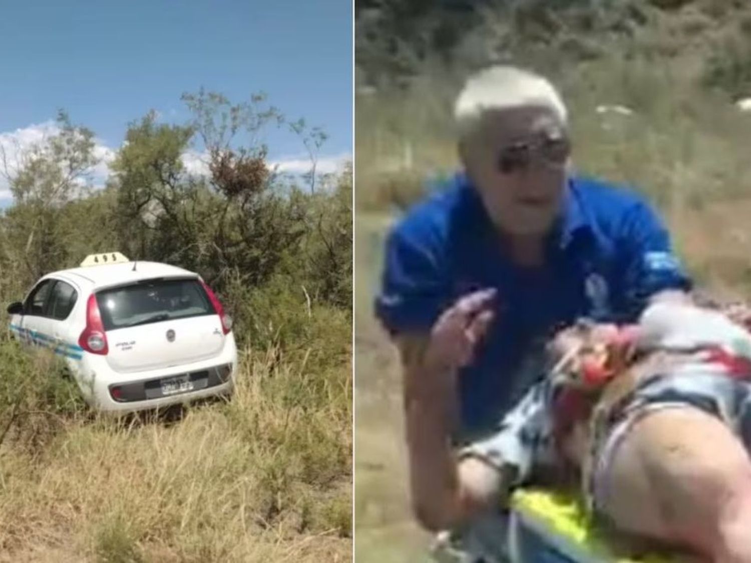 Investigan si la mujer se tiró del auto para escapar de un secuestro. (Foto: gentileza Radio Plus San Luis).