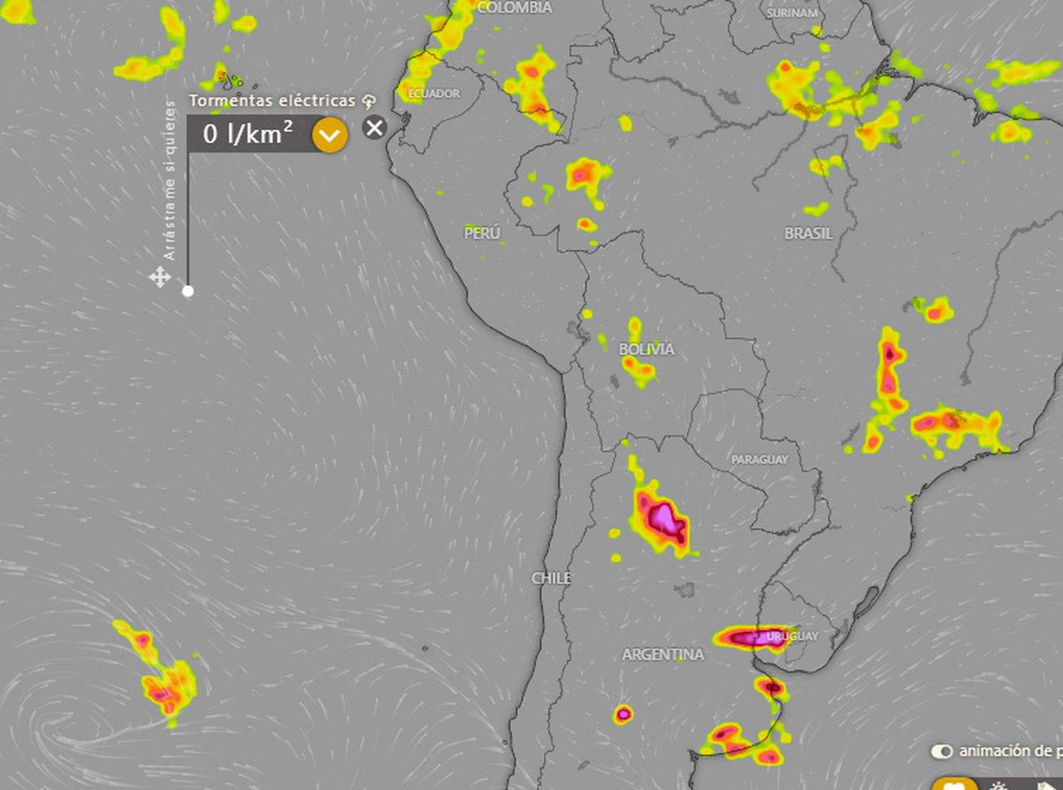 Se emitió alerta naranja y amarrilla por fuertes tormentas para toda la provincia