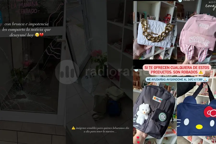 Rompieron el vidrio de la puerta y se metieron a robar a un local de maquillaje y accesorios