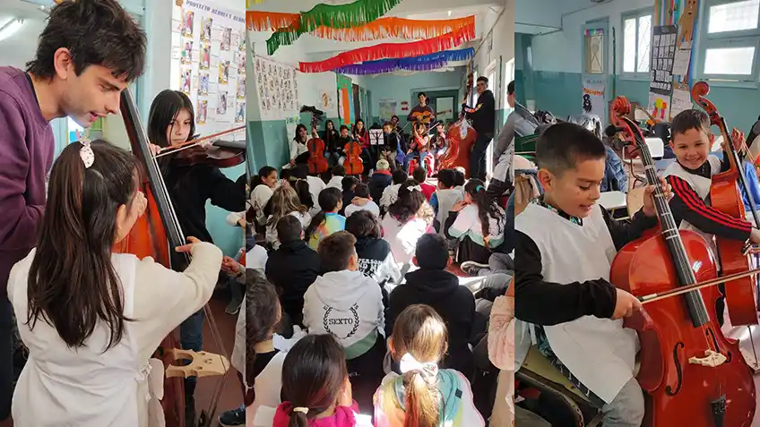 Importante labor. De difusión de la música hacen los chicos de la Orquesta Escuela