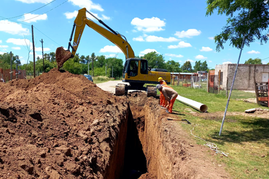 Más obras en San Vicente en desagües cloacales: ampliación del sector Noreste