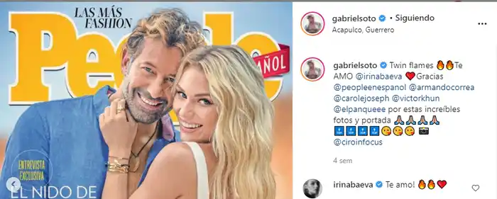 Hace poco People en español le dedicó una portada a Gabriel Soto e Irina Baeva. Foto: Instagram