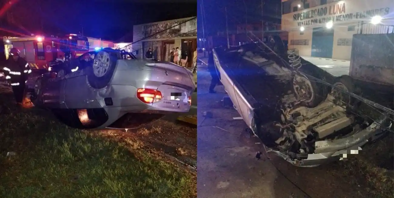 El automovilista no sufrió lesiones, pero el rodado quedó inutilizado y dado vuelta.