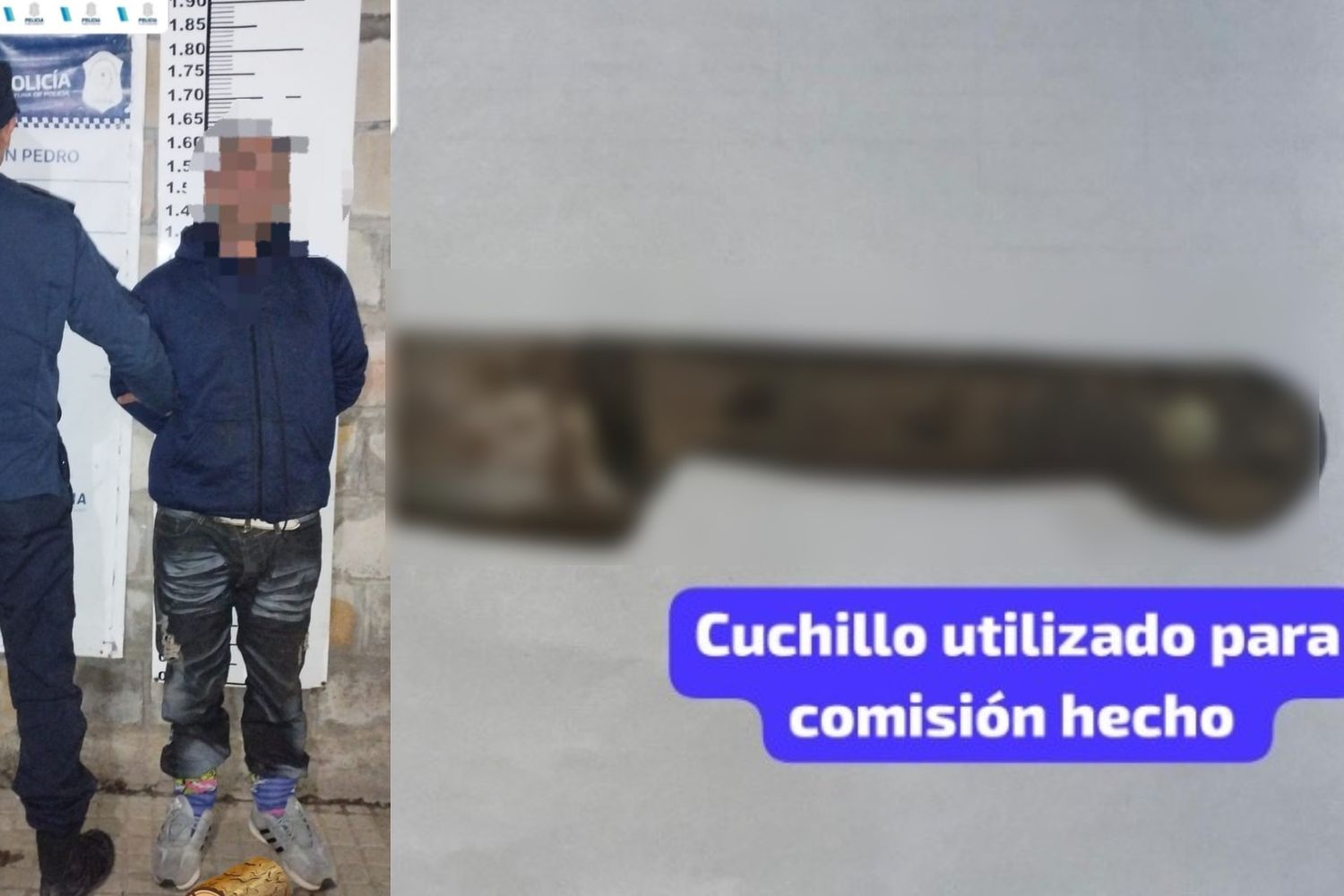 Amenazó a los vecinos y atacó a la policía con un cuchillo