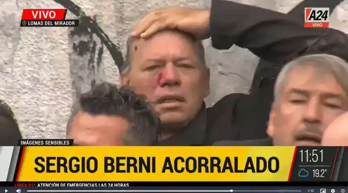 Sergio Berni fue brutalmente agredido a piñas y piedrazos por compañeros del chofer asesinado en la Matanza
