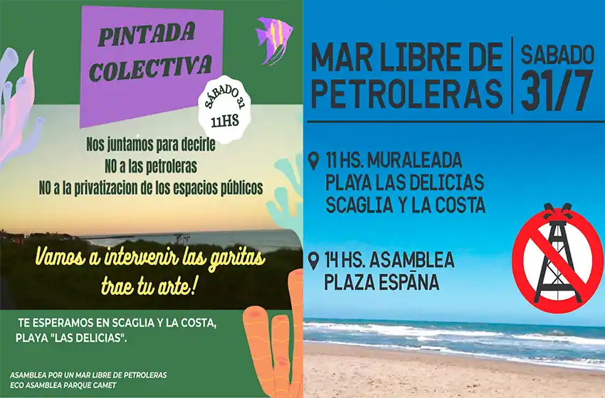 Arte contra la explotación petrolera en Mar del Plata