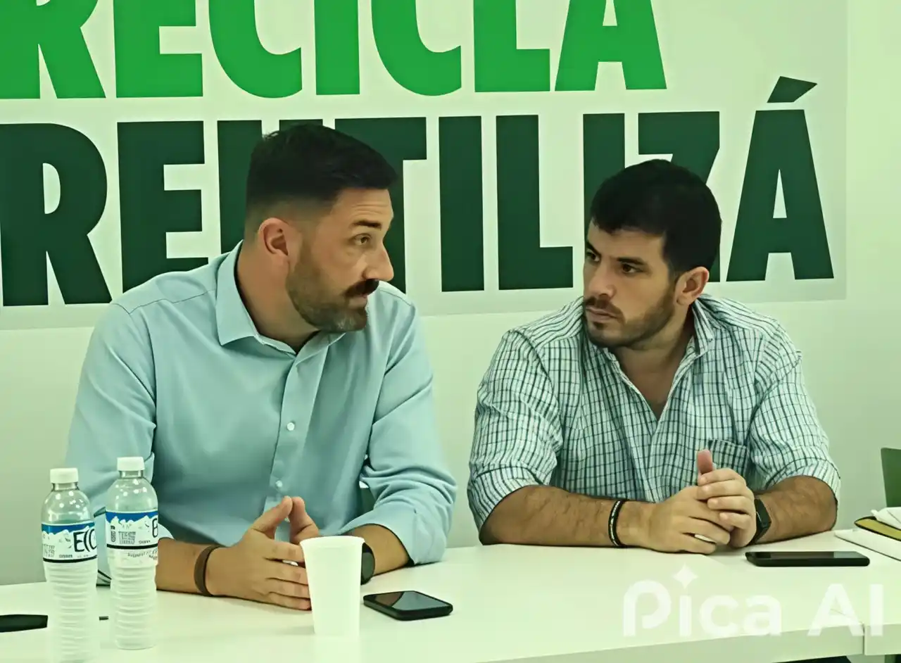 El ministro junto al intendente de Venado Tuerto.