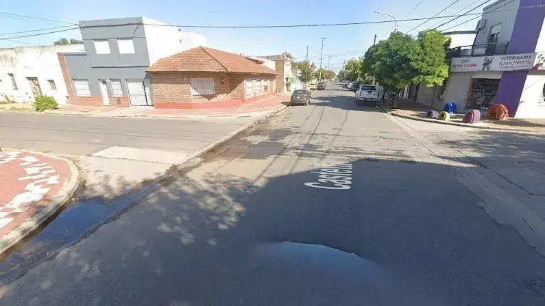 Una de las esquinas afectadas (Castelli y 9 de Julio)