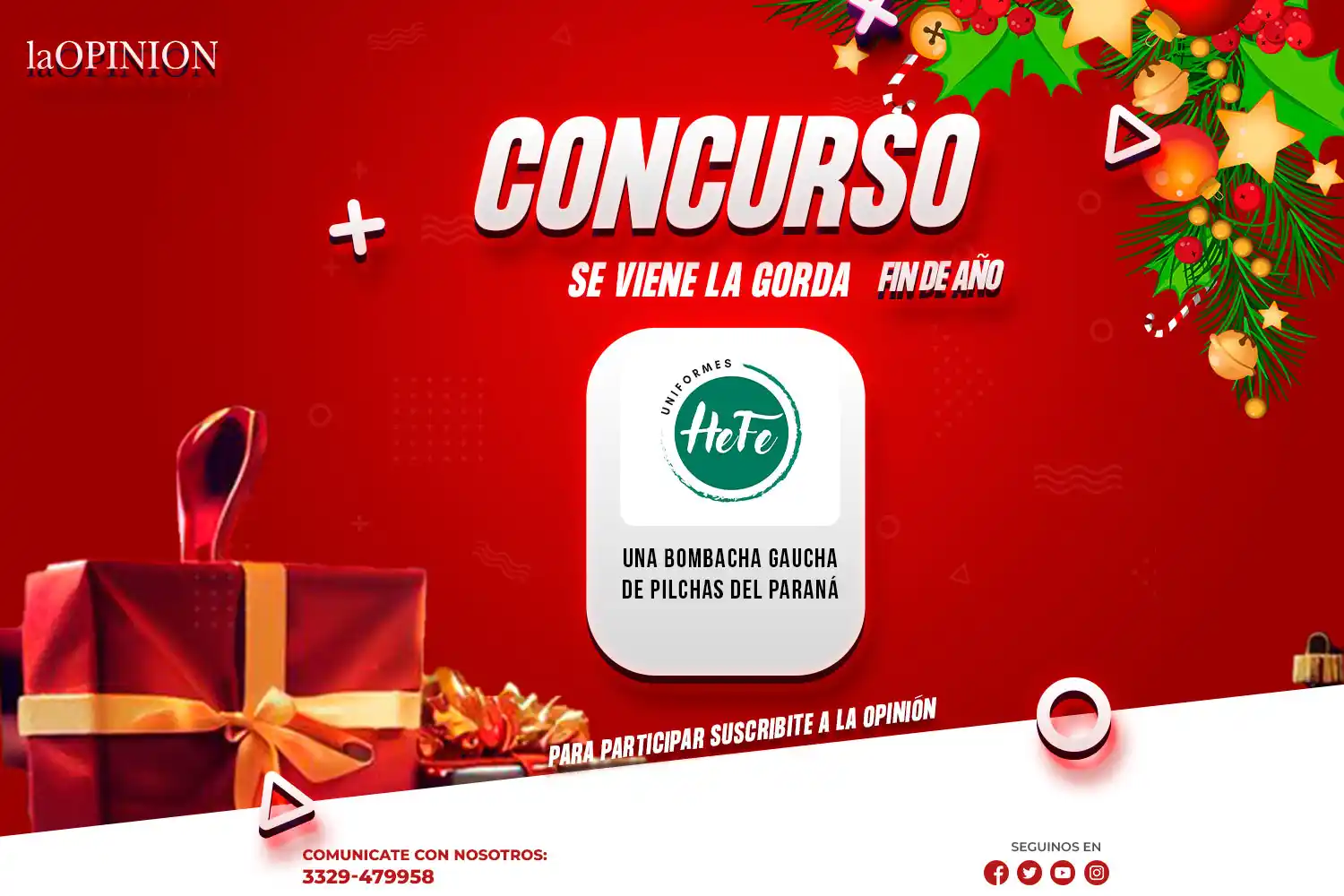 ¿Querés ganar el premio de Hefe Uniformes? Escribinos al 339 479958 y participá.