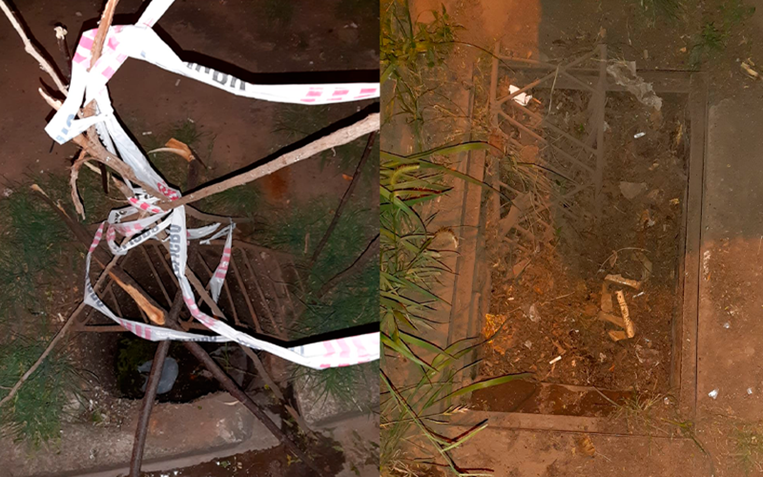 Rejilla rota y tapa robada en Ituzaingó y Riobamba