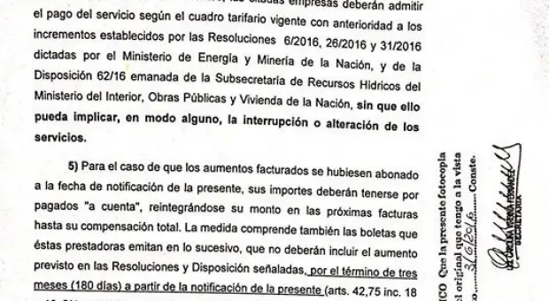 La justicia frenó el tarifazo en La Matanza