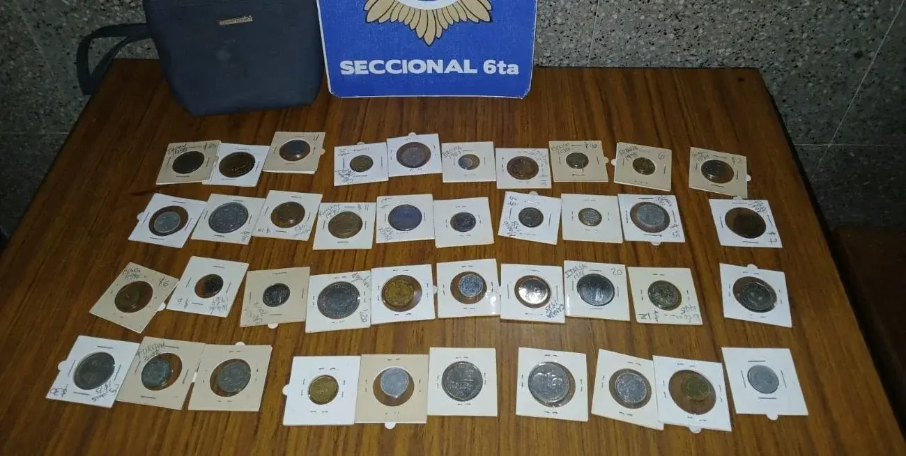 Las monedas quedaron en calidad de secuestro en sede policial. Foto: Gentileza