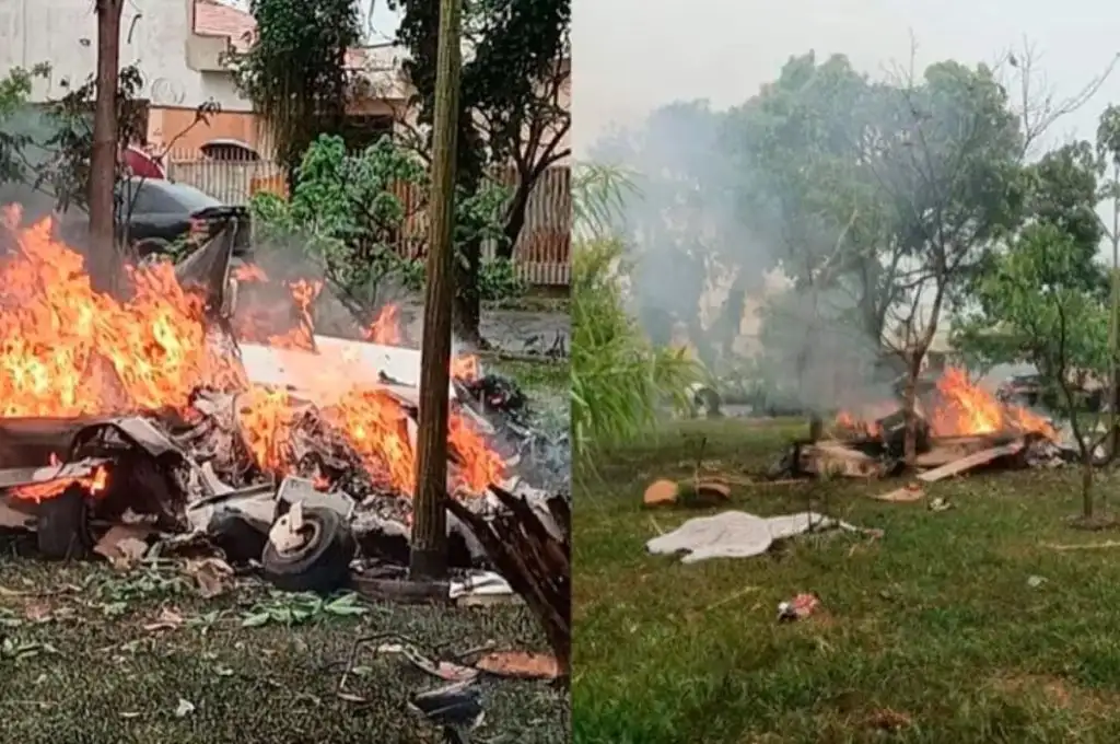 Avioneta incendiada