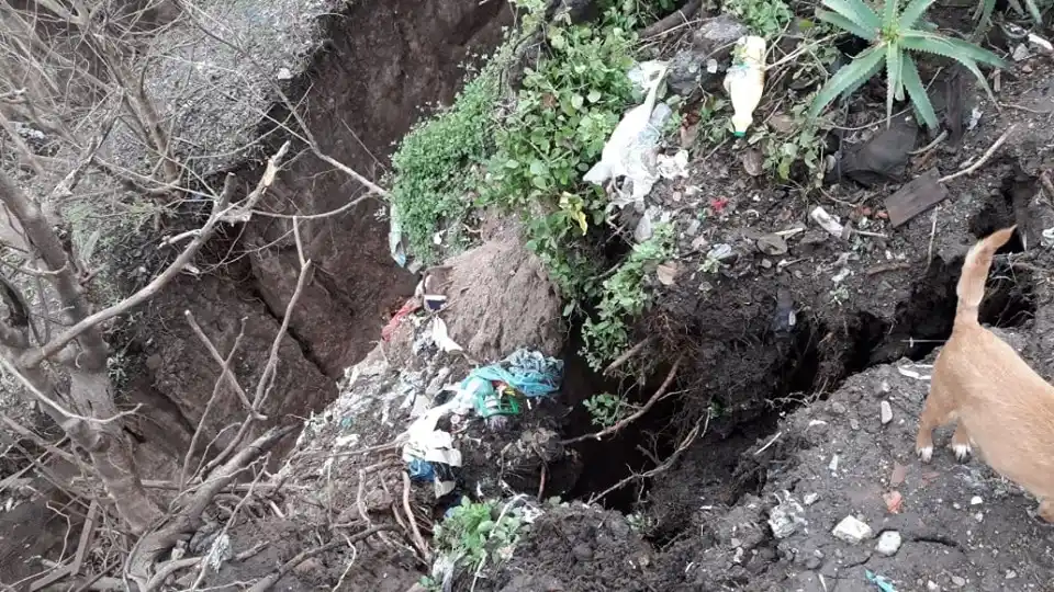 Alertan por nuevo desplazamiento de barrancas en Diamante