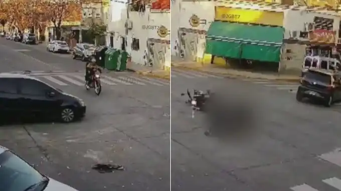 El momento del brutal impacto.