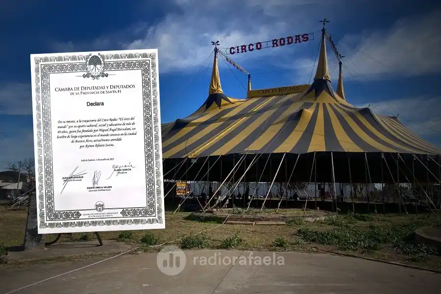 El Circo Rodas fue declarado de interés cultural, social y educativo por la Cámara de Diputados de Santa Fe