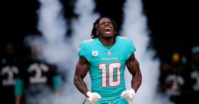 Tyreek Hill, receptor abierto de los Miami Dolphins.