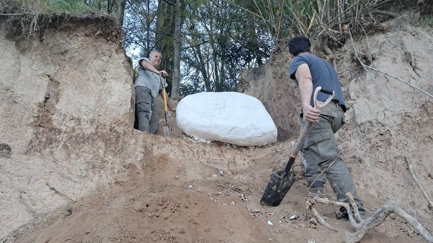 Rescate paleontológico en el arroyo Pavón