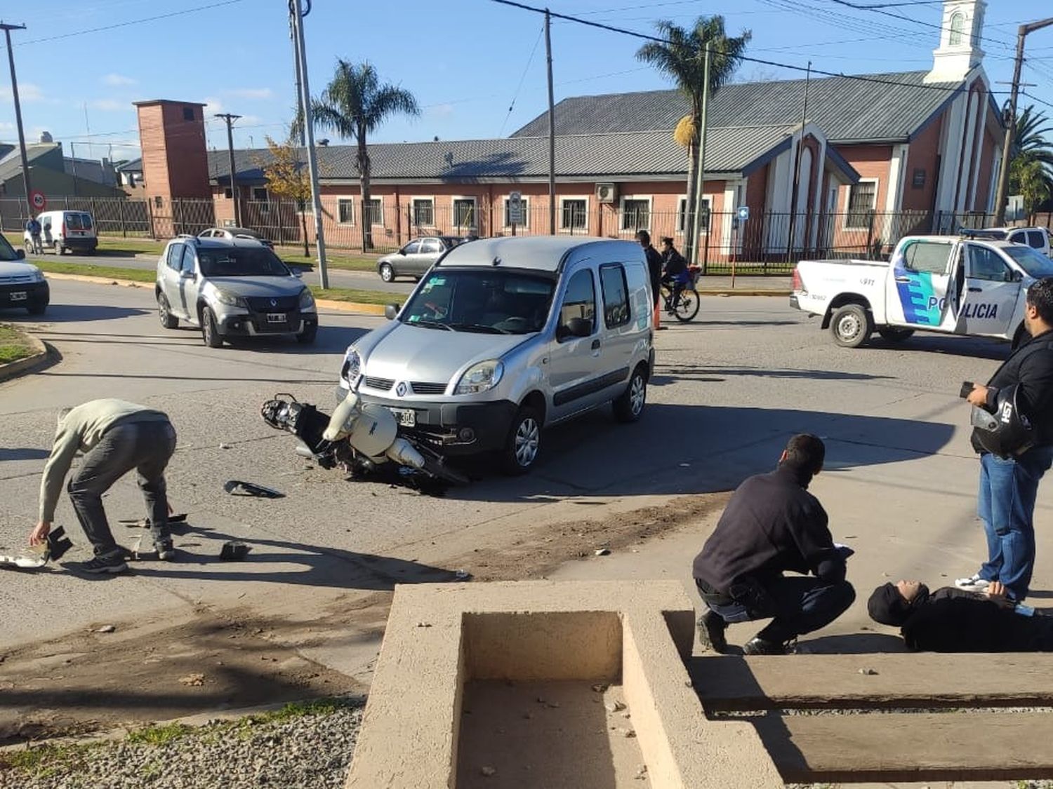 Un motociclista herido, tras ser chocado en Quequén