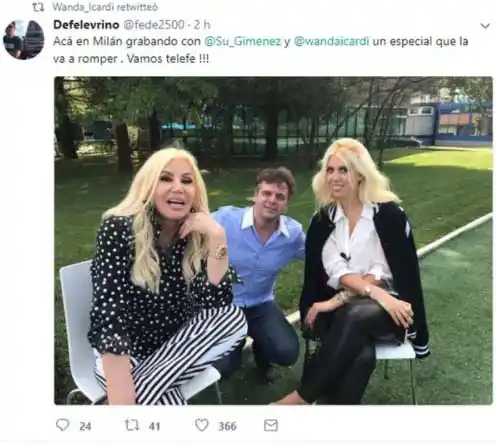 Las primeras imágenes de Susana Giménez en Italia con Wanda Nara