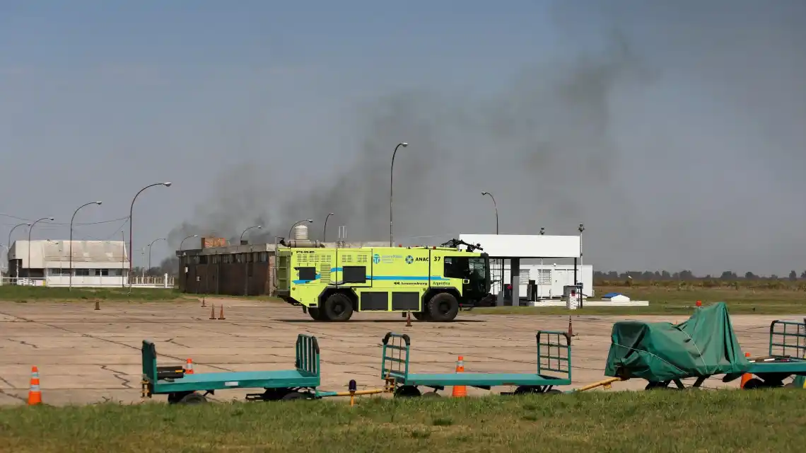 Se realizó un simulacro de accidente aéreo en el Aeropuerto de Sauce Viejo