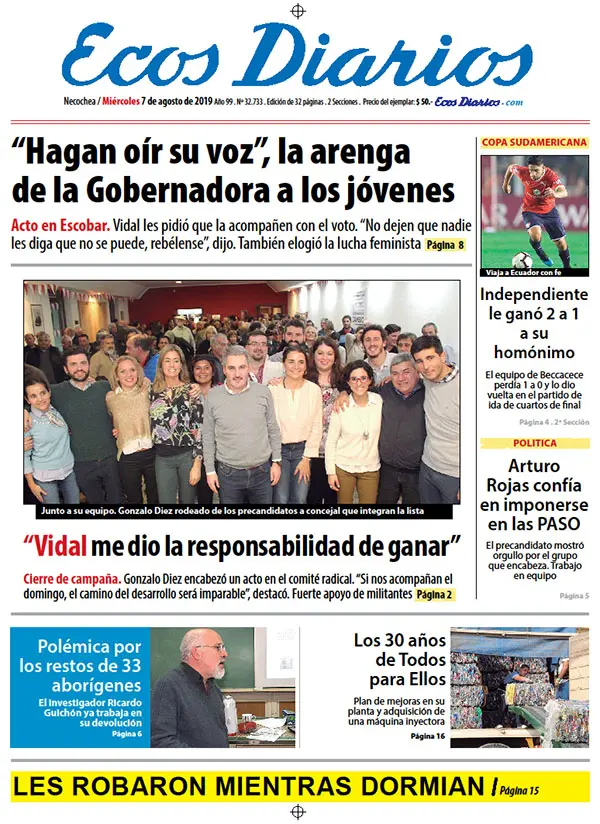 Tapa del 7 de agosto de 2019