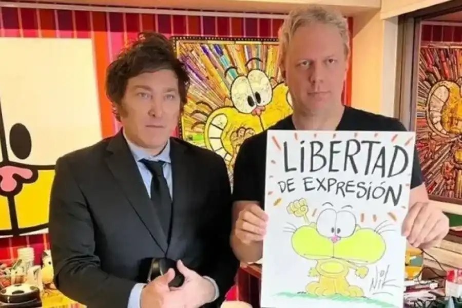 El dibujante Nik visitó la Casa Rosada