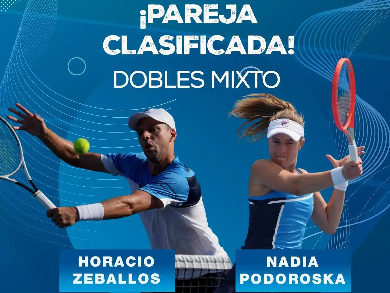 Zeballos y Podoroska jugarán el doble mixto en Tokio