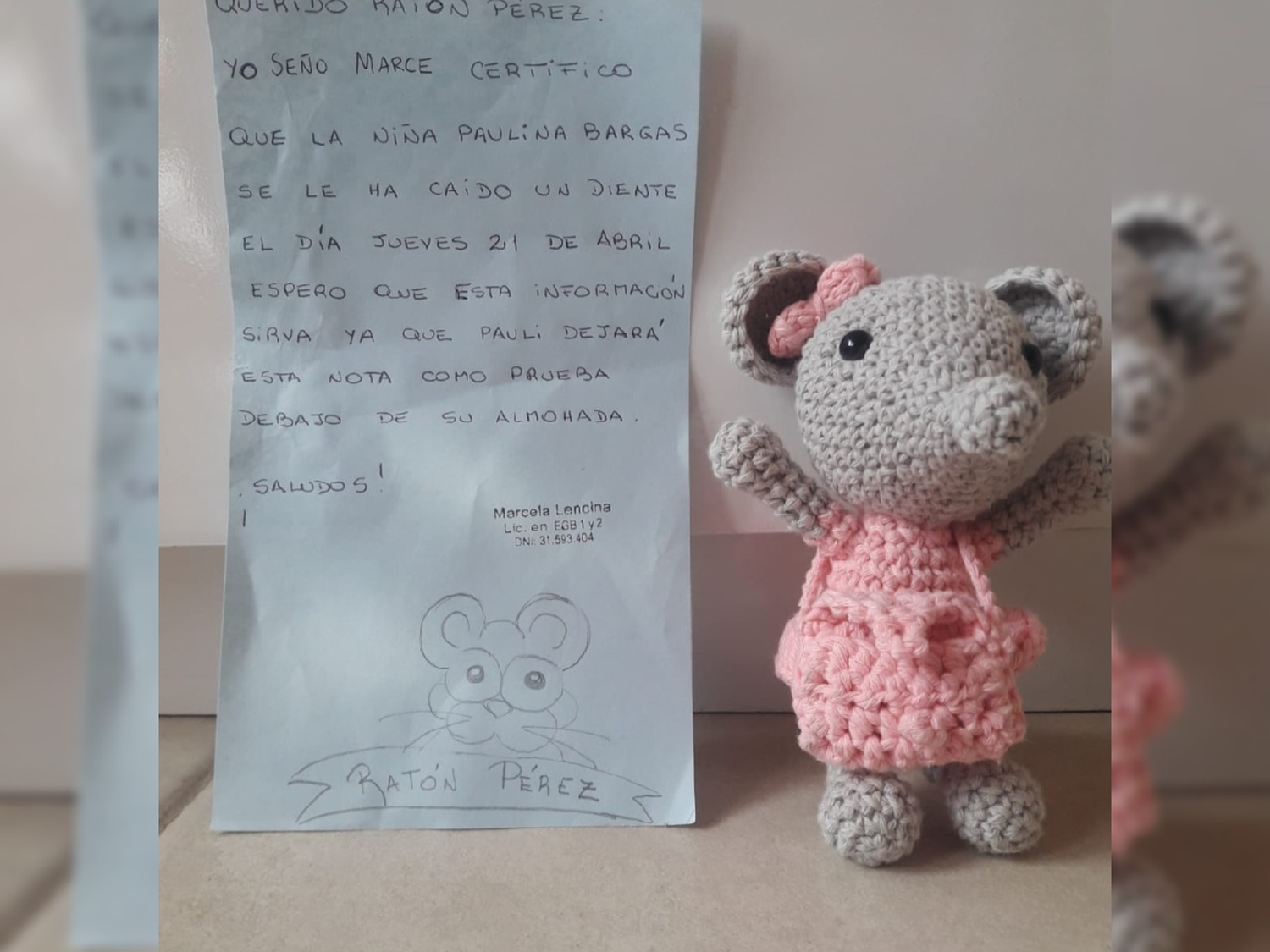 Una maestra le escribió al ratón Pérez para que una niña tenga su recompensa