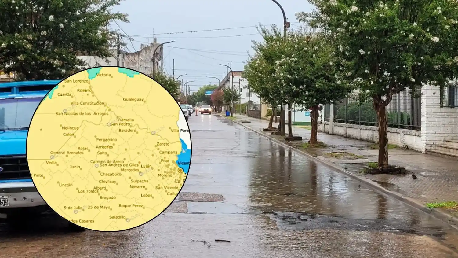 La alerta amarilla refiere a lluvias fuertes durante la madrugada y la mañana de este lunes.