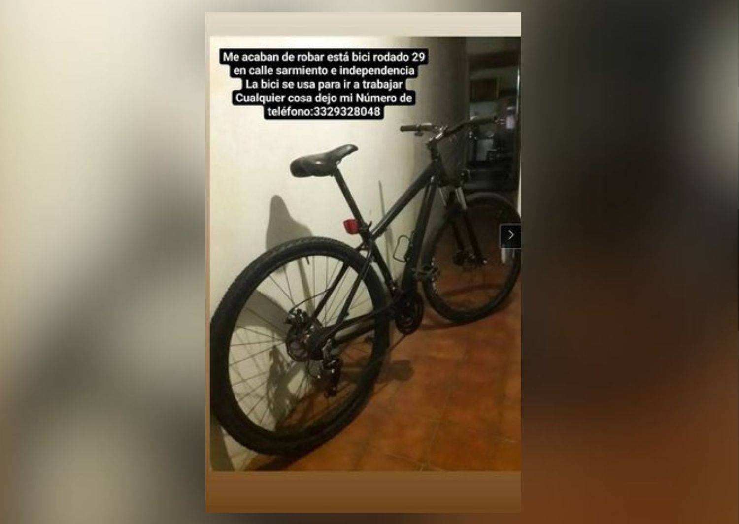 Buscan bici robada en Sarmiento e Independencia