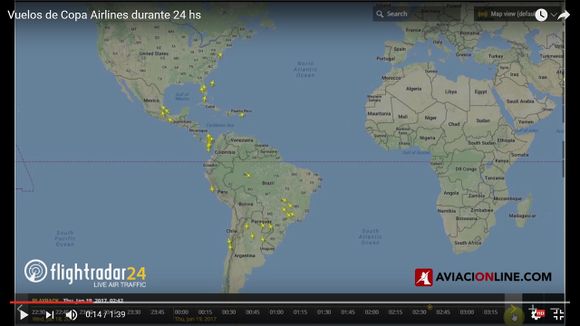 [Video] Los vuelos de Copa Airlines durante 24 horas