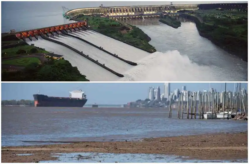 Para mejorar el nivel del río Paraná, abrirán durante 12 días las compuertas de una importante represa de Brasil