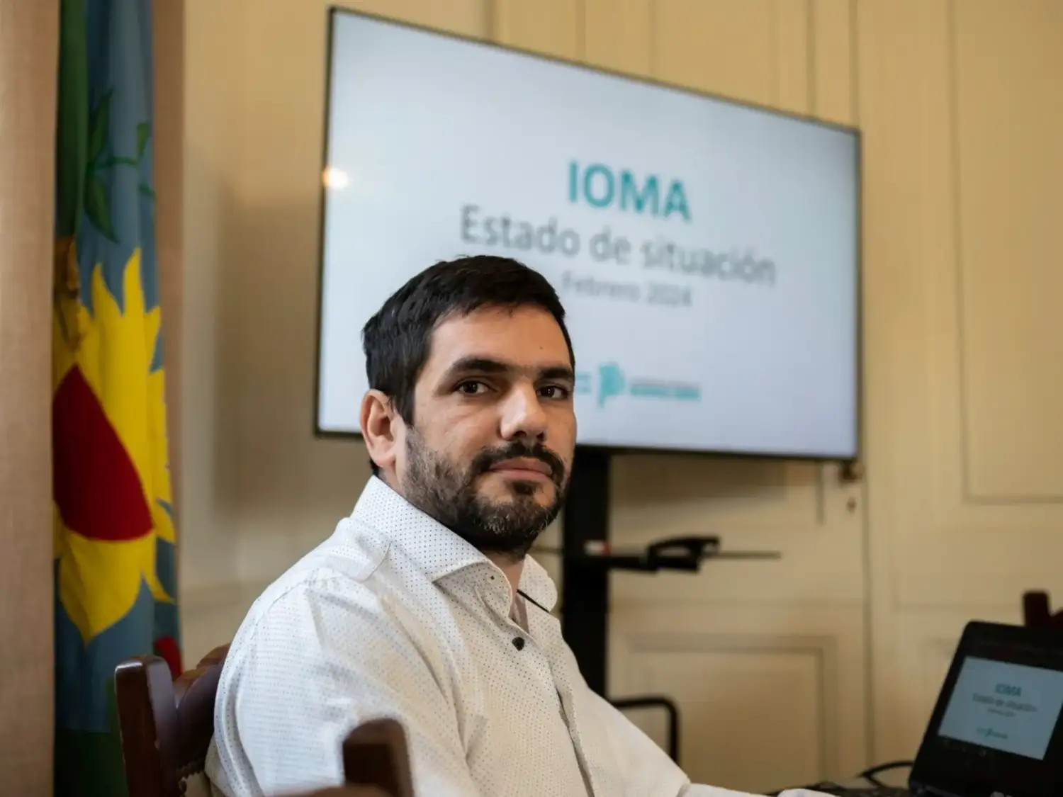 El titular del IOMA, Homero Giles.