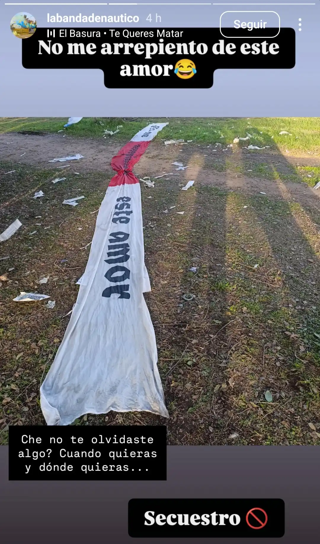 La publicación en redes que confirmaría el robo de la bandera