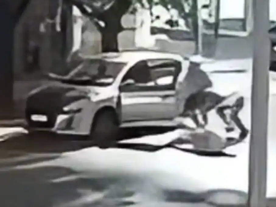 La brutal secuencia quedó registrada por una cámara de seguridad.