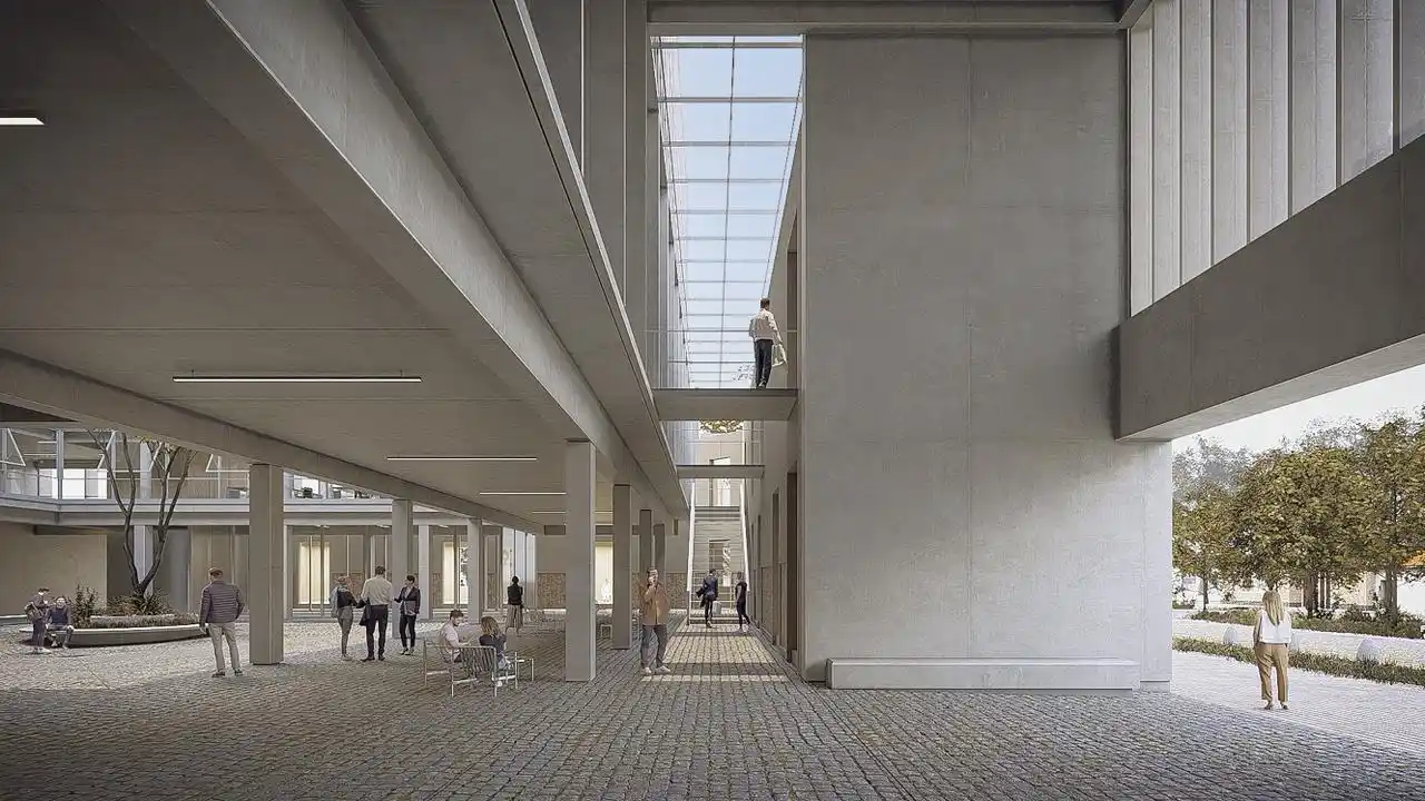 En la planta baja, el edificio toca a la ciudad.