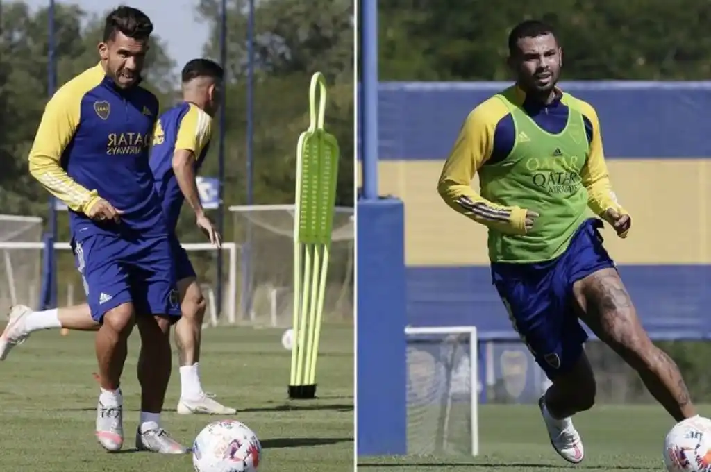 Tevez y Cardona entrenaron diferenciado a días del Superclásico