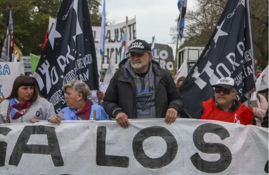 Manifestantes de Unidad Piquetera