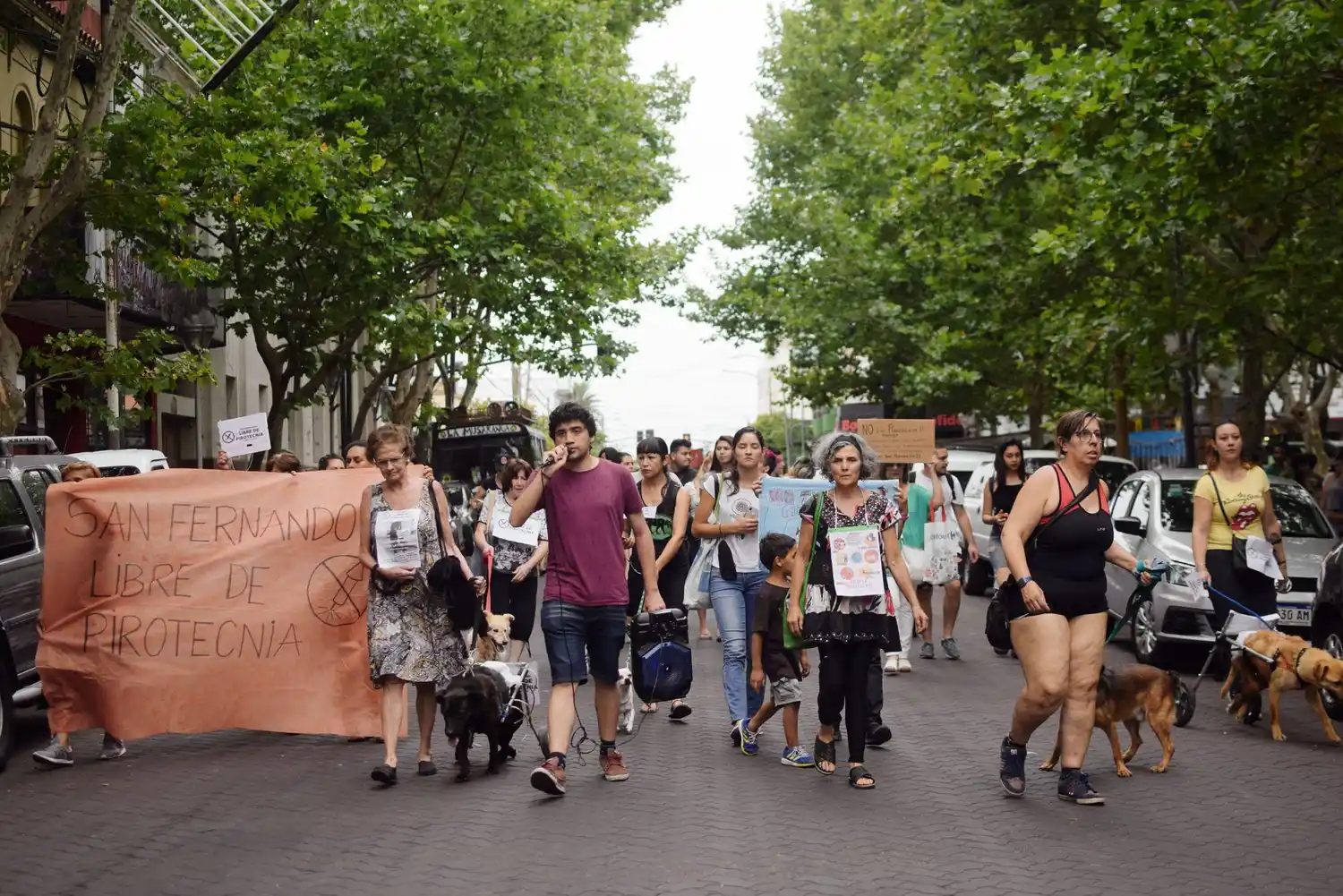 San Fernando: Vecinos marcharon para pedirle a Andreotti la prohibición total de la pirotecnia