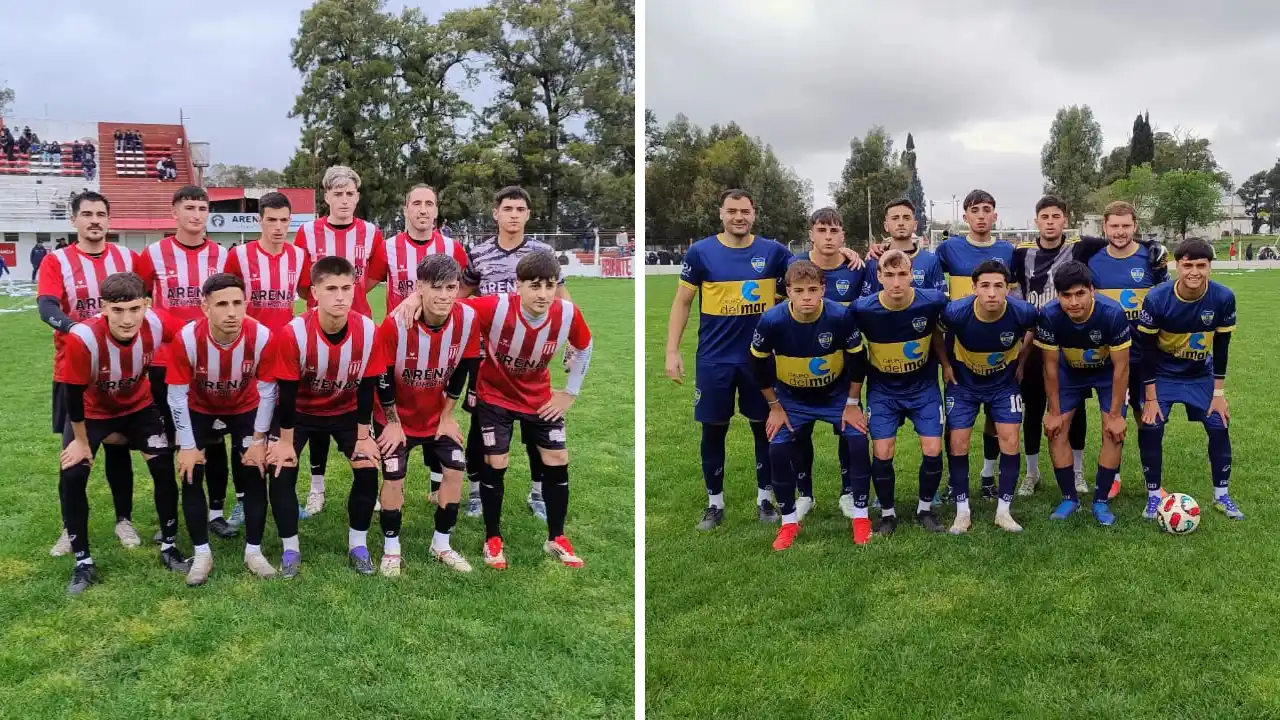 Los planteles de Quilmes y Boca, en la formación previa al partido