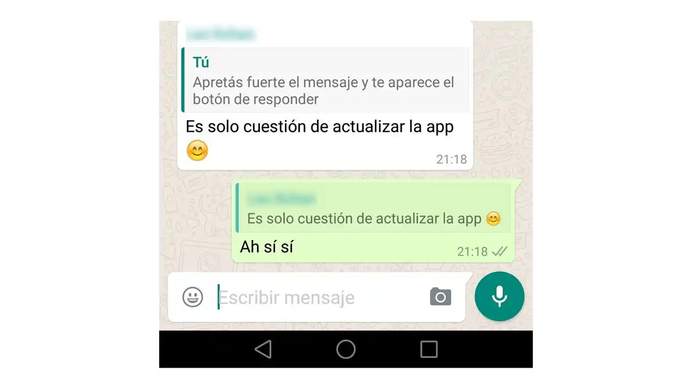 Whatsapp: ahora es posible responder un mensaje específico en una conversación