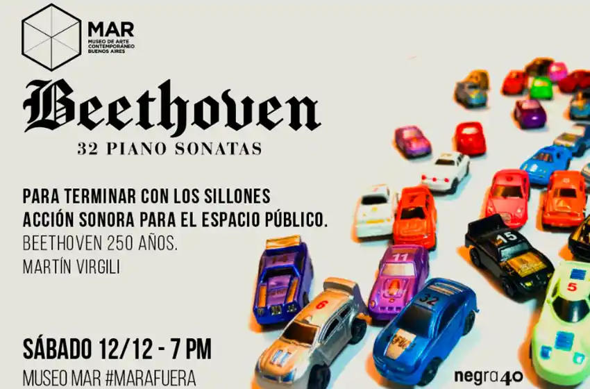 Una intervención sonora con 32 autos conmemora en Mar del Plata el nacimiento de Beethoven