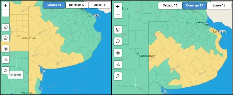 Fin de semana largo con lluvias, tormentas y fuertes vientos en casi toda la provincia de Buenos Aires