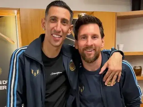 Di María y Messi , socios en "Punta Mediterráneo" el nuevo pryecto inmobilirio en Rosario.  Foto:Redes