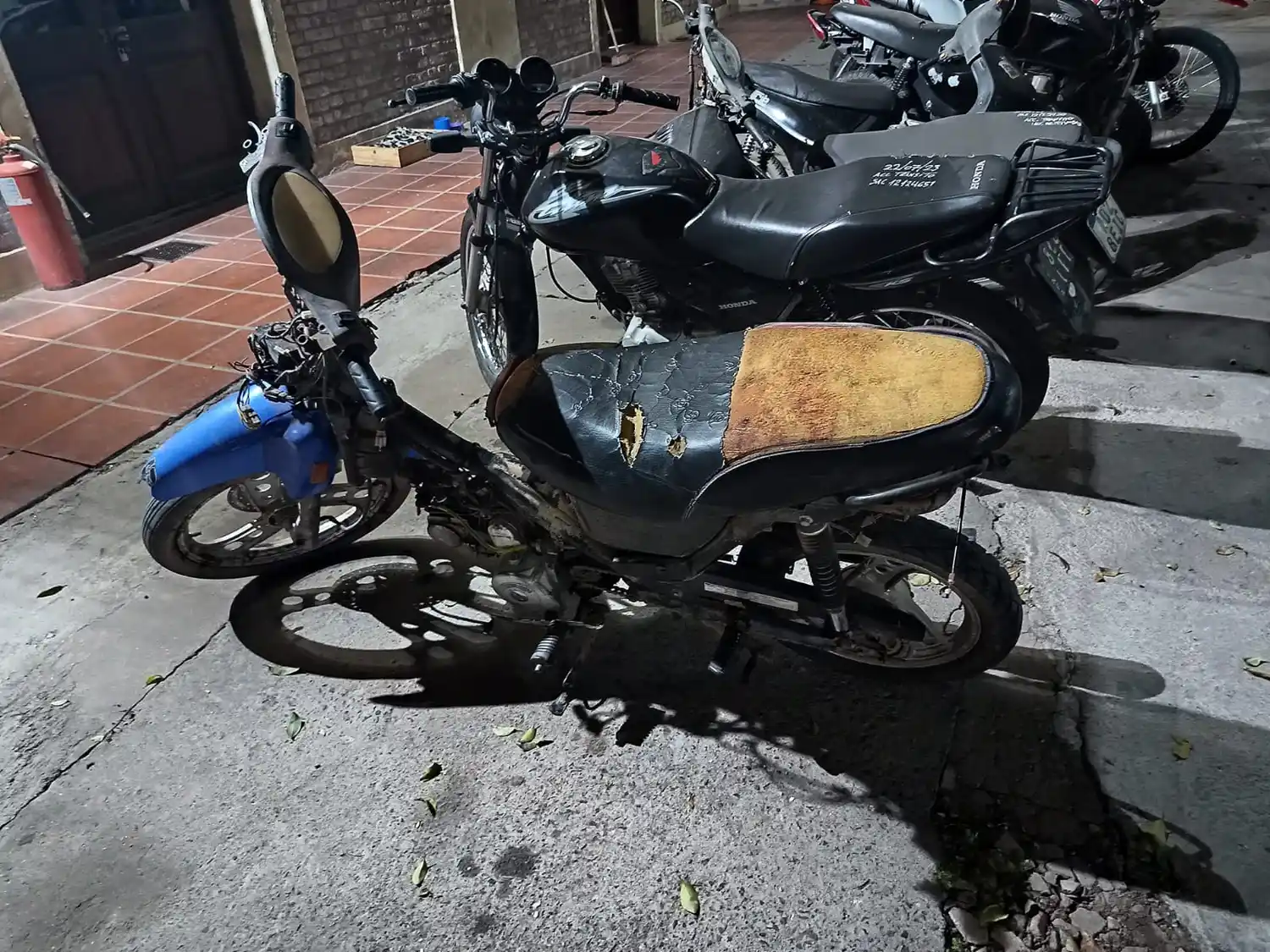 La motocicleta robada que fue recuperada.