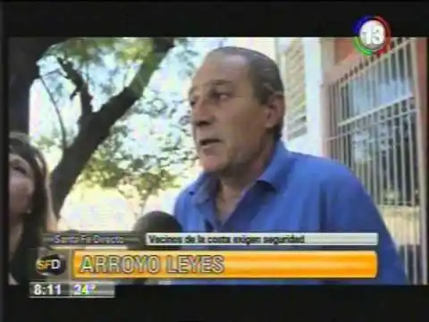 Vecinos de Arroyo Leyes reclaman seguridad